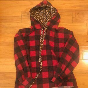 7th Ray Hoodie - Plaid and leopard